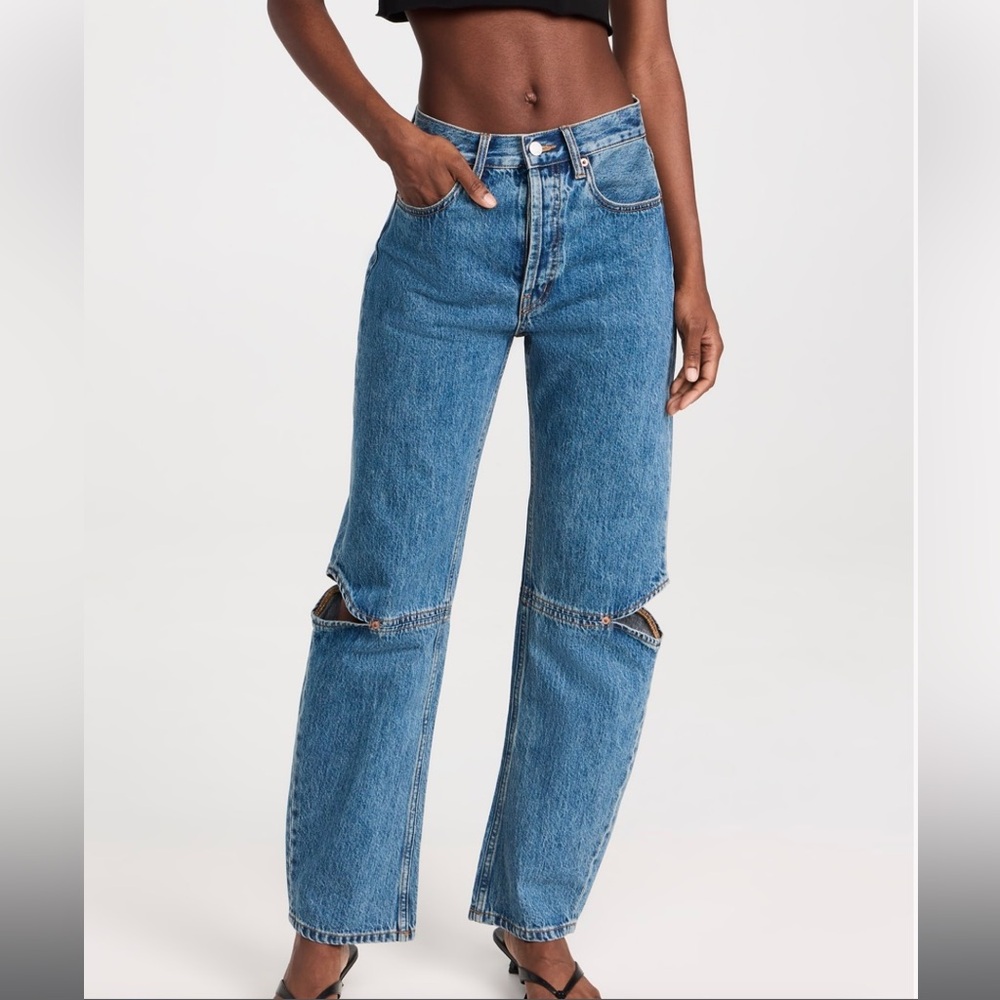 Women's Blue Straight Leg Jeans